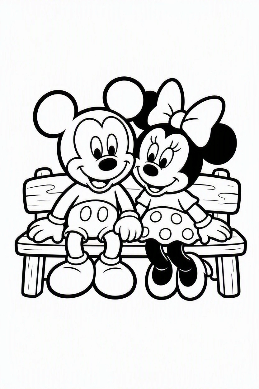 Coloring page Mickey and Minnie (80)