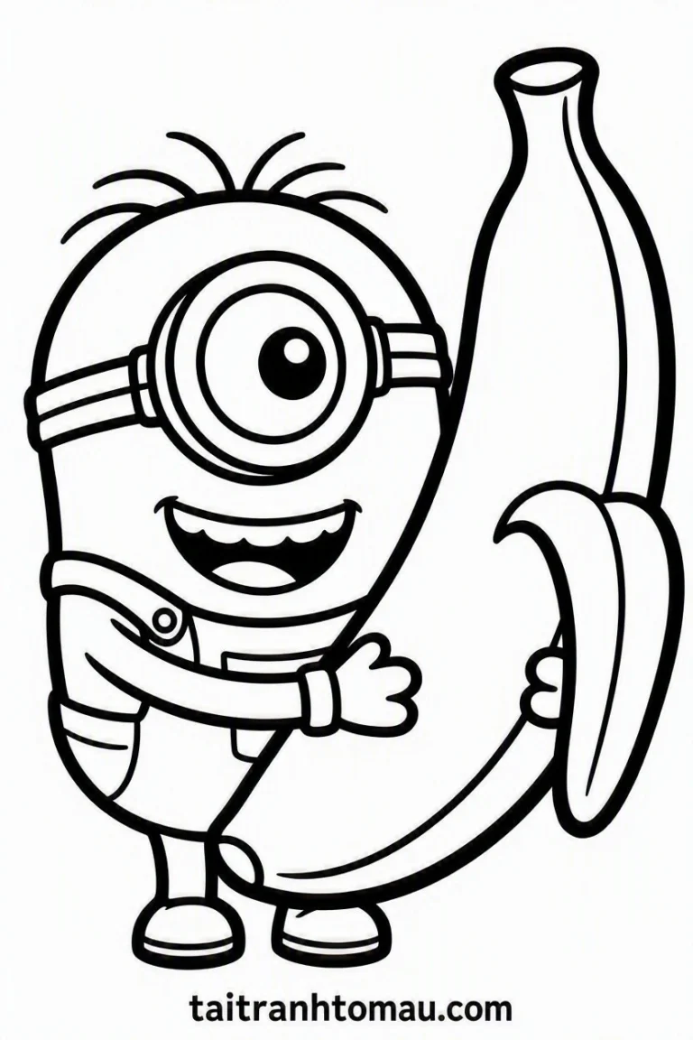 Tranh tô màu 70+ Tranh Tô Màu Minion Vui Nhộn, Siêu Dễ Thương Cho Bé hình mẫu 52