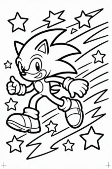Coloring_page_for_kids_Hyper_Sonic_dashing_forward_creating