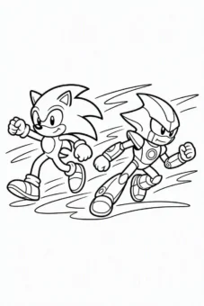 Tranh tô màu Sonic siêu tốc: màn đua nghẹt thở giữa Sonic và Metal Sonic