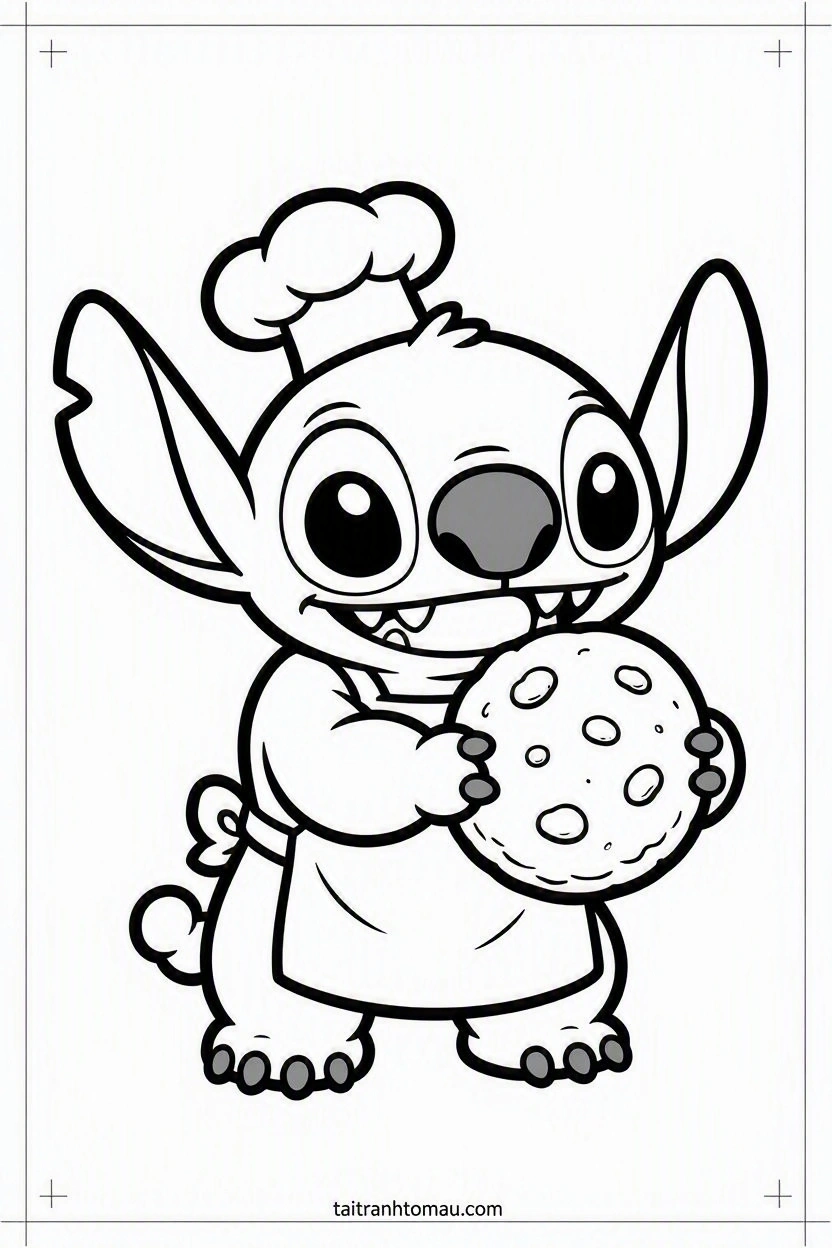 Tranh Tô Màu Stitch Cute, Đáng Yêu Cho Bé [Tải Miễn Phí PDF]