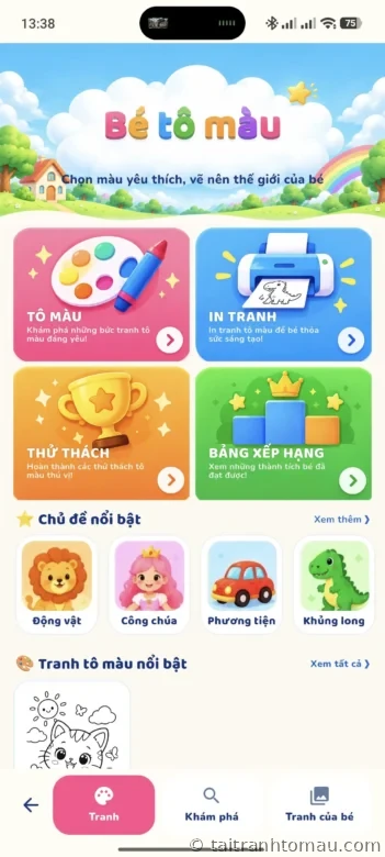 Kids World: Một thế giới tô màu, tập viết, học toán và ghép hình cho bé 2 app bé tô màu trong kids world