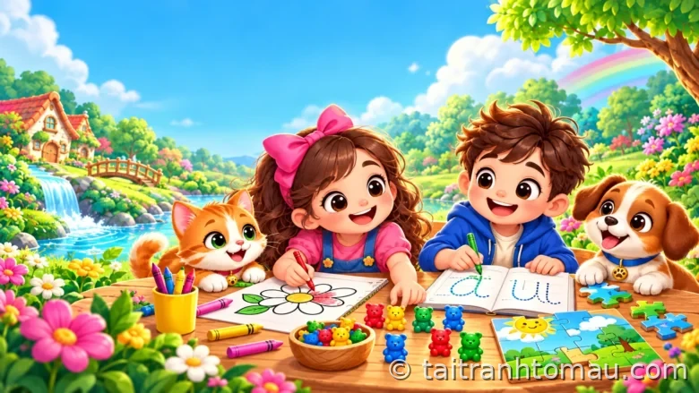 Kids World: Một thế giới tô màu, tập viết, học toán và ghép hình cho bé 6 Giới thiệu ứng dụng kid world ứng dụng tô màu, học toán, tập viết cho bé