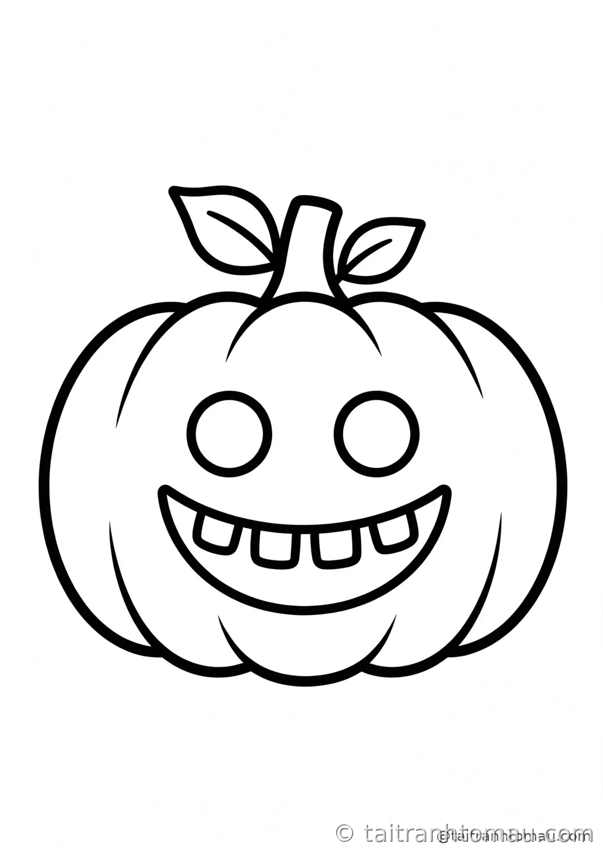 34 Tranh Tô Màu Bí Ngô Halloween Cute Cho Bé: Tải Miễn Phí 27 tranh tô màu bí ngô halloween: bí ngô cười toe toét khoe răng
