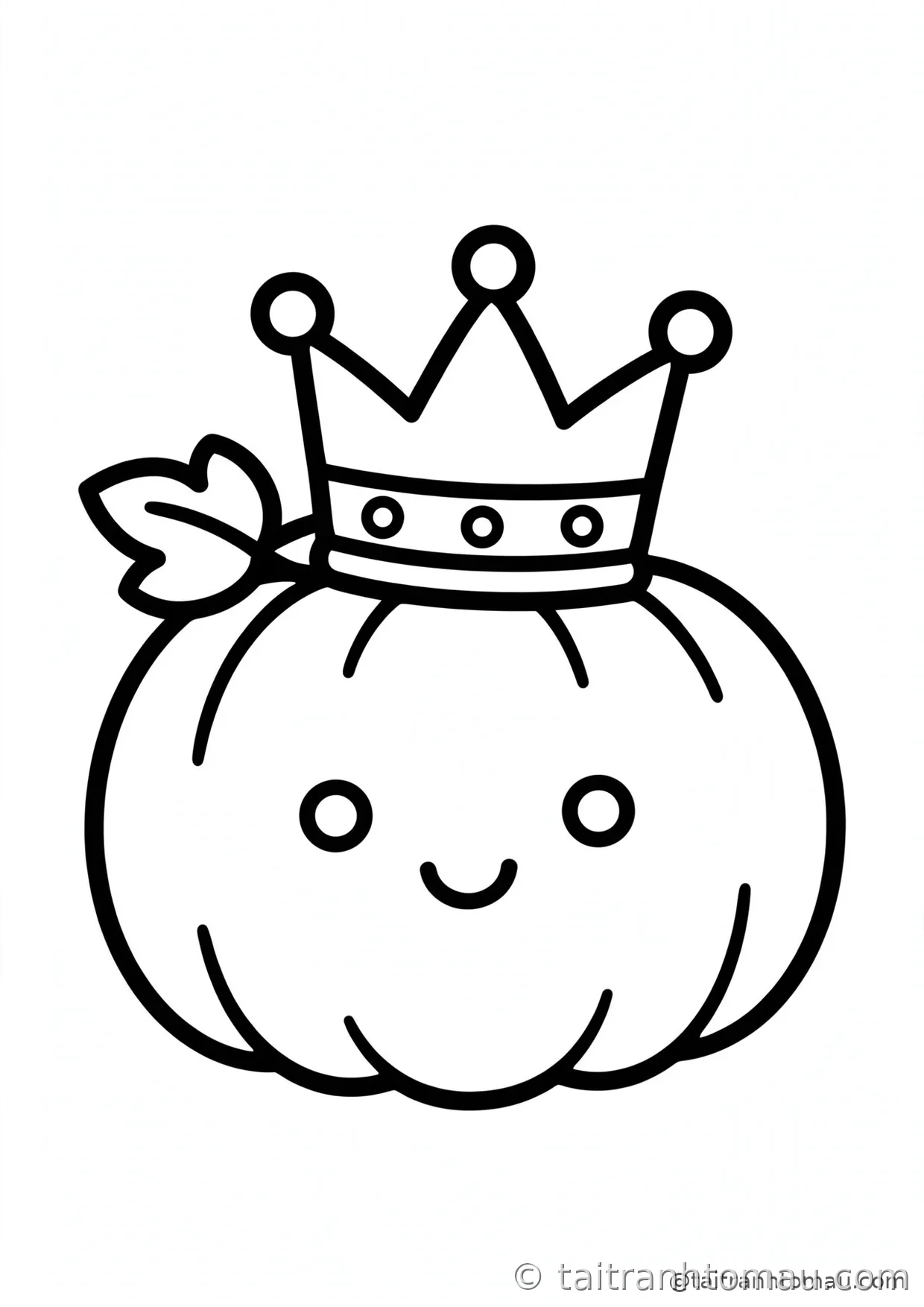 34 Tranh Tô Màu Bí Ngô Halloween Cute Cho Bé: Tải Miễn Phí 7 tranh tô màu bí ngô halloween: bí ngô đội vương miện vàng sang trọng