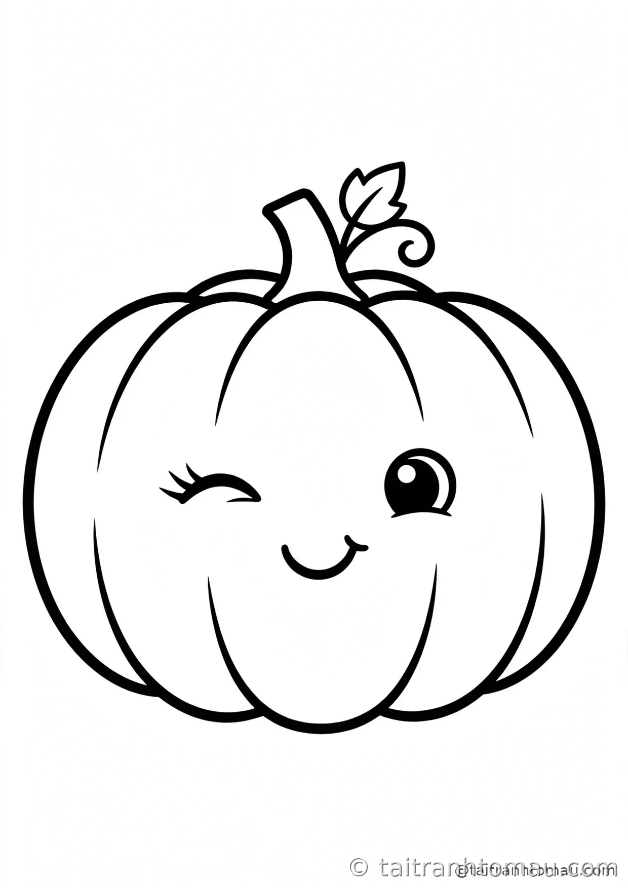 34 Tranh Tô Màu Bí Ngô Halloween Cute Cho Bé: Tải Miễn Phí 24 tranh tô màu bí ngô halloween: bí ngô nháy mắt tinh nghịch với người xem