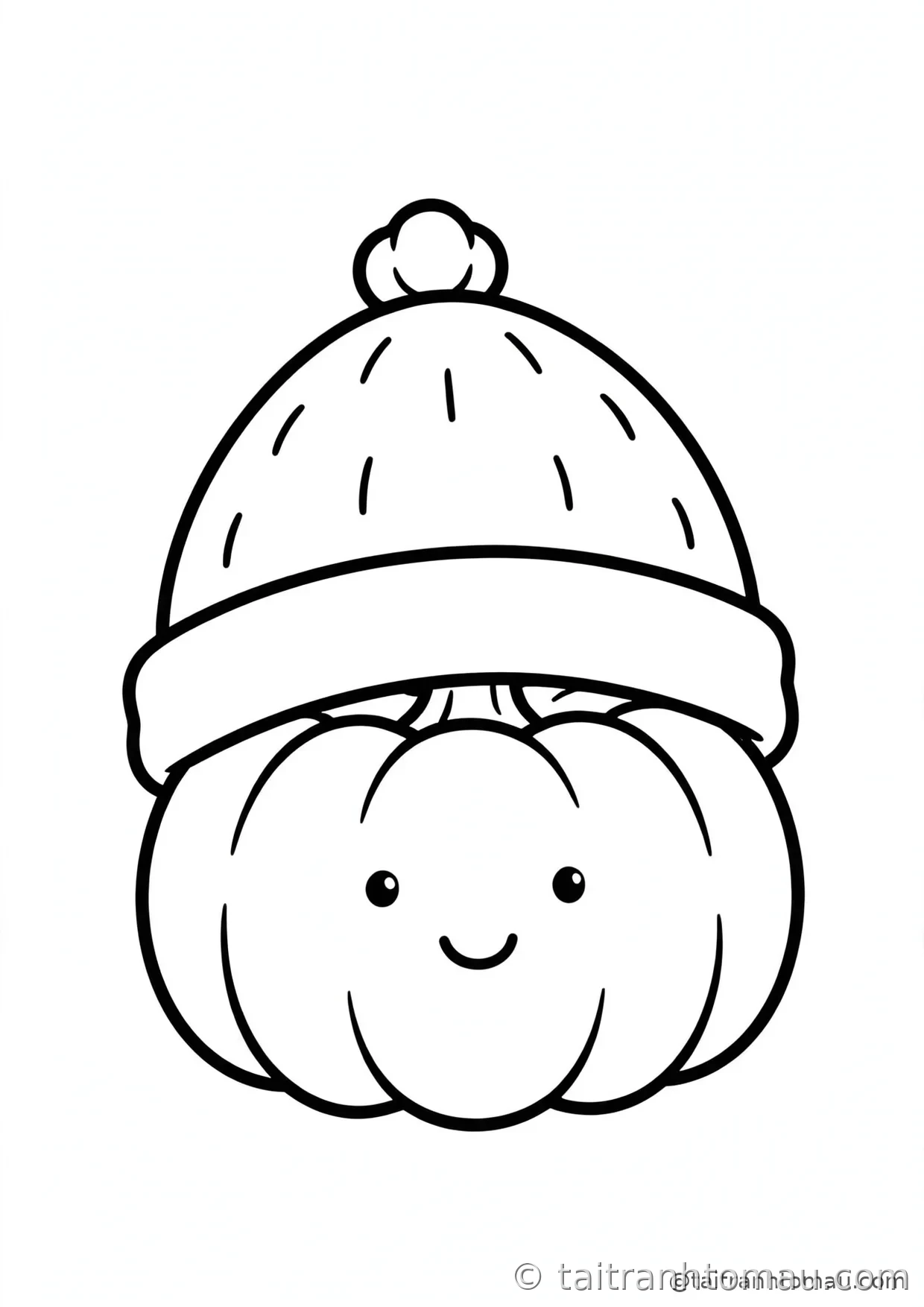 34 Tranh Tô Màu Bí Ngô Halloween Cute Cho Bé: Tải Miễn Phí 2 tranh tô màu bí ngô halloween: bí ngô nhỏ đội mũ len ấm áp