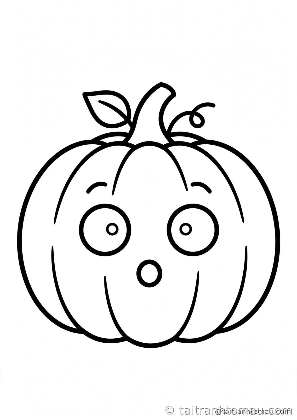34 Tranh Tô Màu Bí Ngô Halloween Cute Cho Bé: Tải Miễn Phí 15 tranh tô màu bí ngô halloween: bí ngô trợn mắt ngạc nhiên