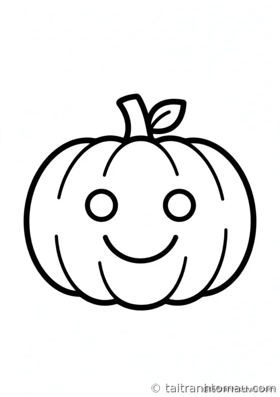tranh tô màu bí ngô halloween: đèn bí ngô cười rạng rỡ, mặt phát sáng