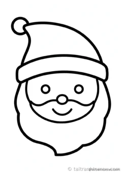 tranh tô màu ông già noel: chân dung ông già noel cười hiền đơn giản