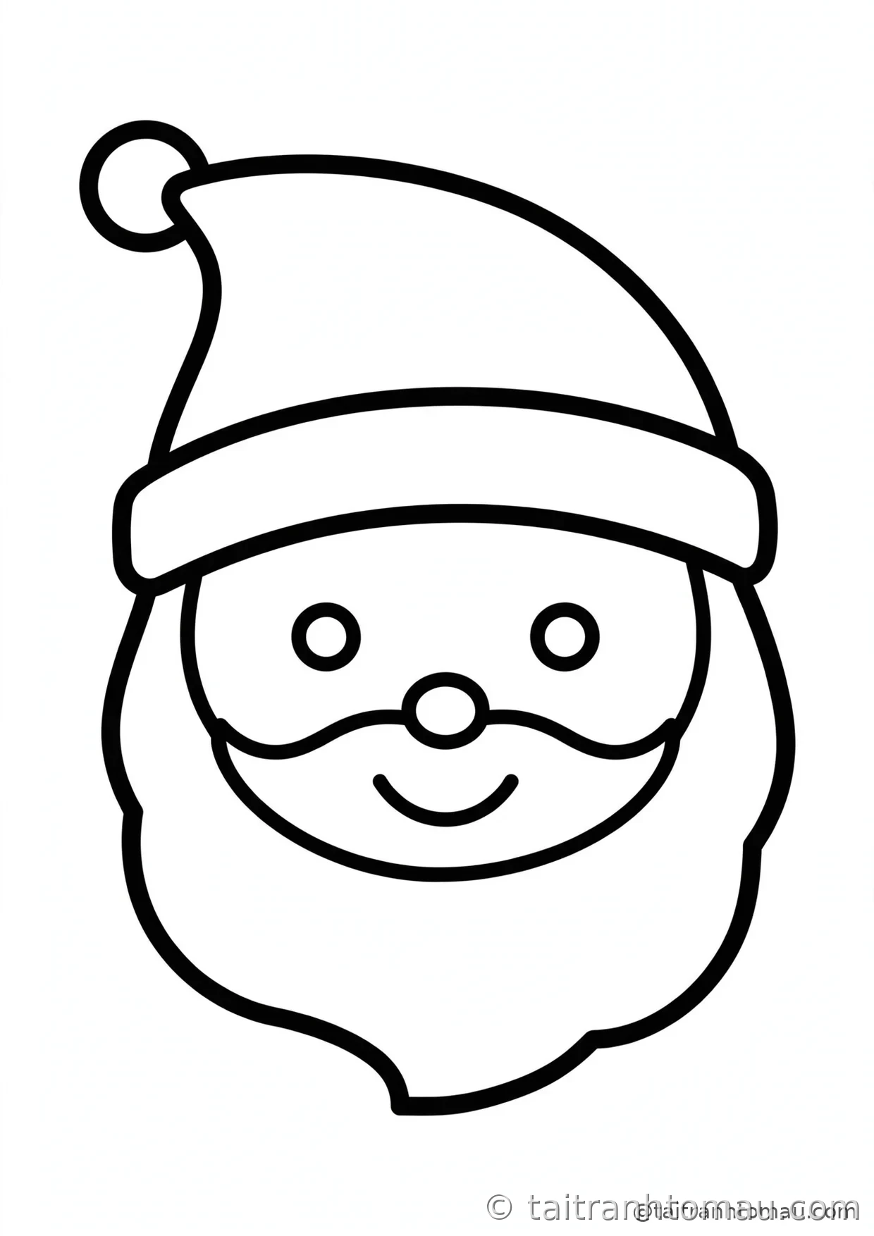 36 Tranh Tô Màu Ông Già Noel Cute Cho Bé Đón Giáng Sinh 19 tranh tô màu ông già noel: chân dung ông già noel cười hiền đơn giản