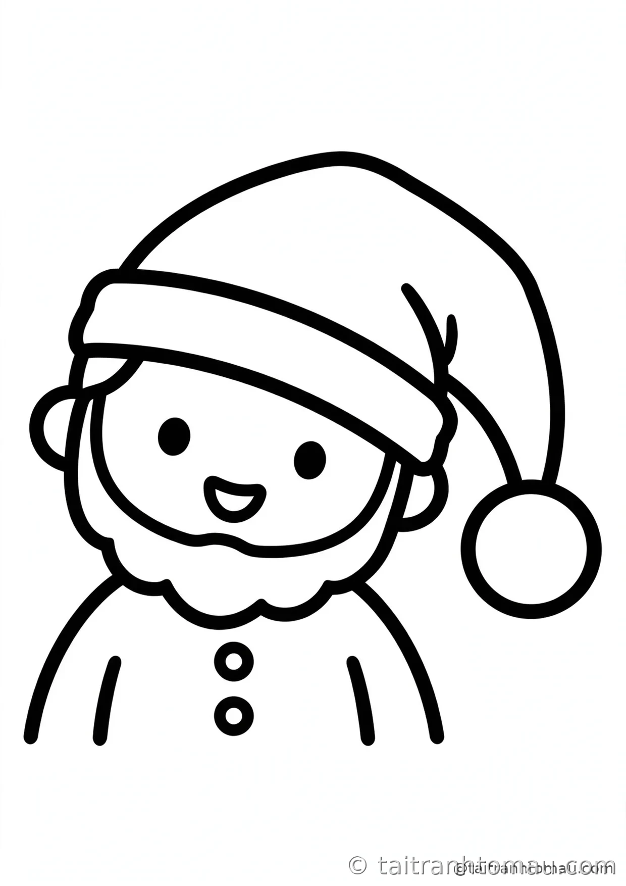 36 Tranh Tô Màu Ông Già Noel Cute Cho Bé Đón Giáng Sinh 28 tranh tô màu ông già noel: ông già noel đội mũ đỏ lệch ngộ nghĩnh