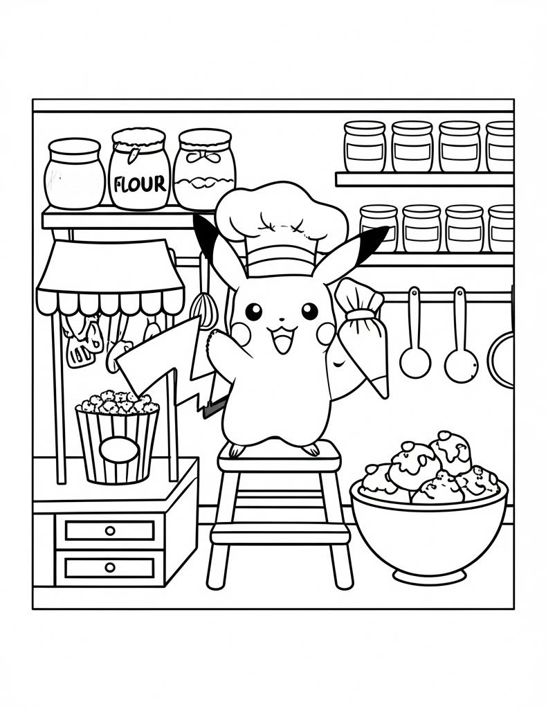 100+ Mẫu Tranh Tô Màu Pokemon đi chơi, đi cắm trại Cho Bé
