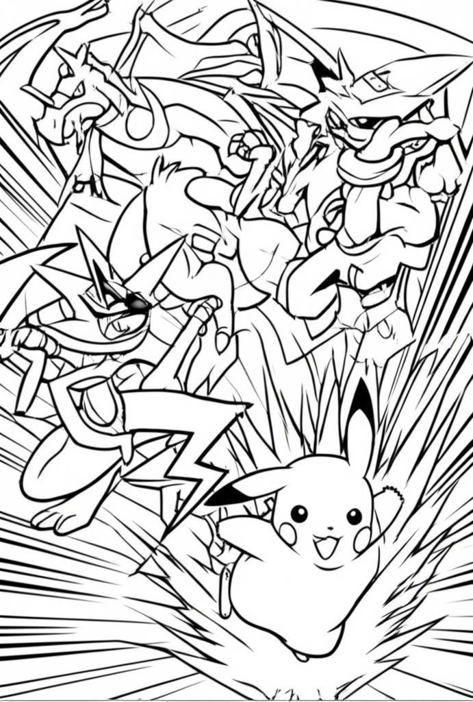 100+ Mẫu Tranh pikachu chiến đấu Cho Bé