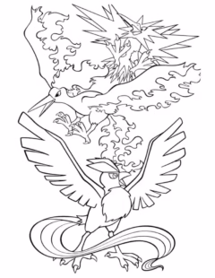 Tranh tô màu Pokemon Piplup dễ thương cho bé.
