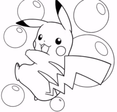 Tranh tô màu Pikachu dễ thương cho bé thỏa sức sáng tạo.