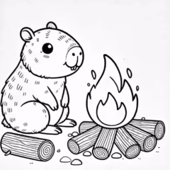 Bạn đã sẵn sàng tô màu cho chú capybara đáng yêu này chưa?