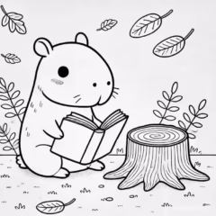 Chú capybara đáng yêu này đang chờ bạn tô màu đấy!
