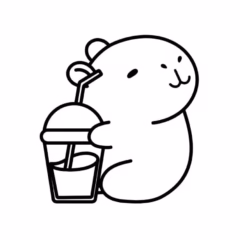 Chú capybara đáng yêu này đang chờ bạn tô màu đấy!