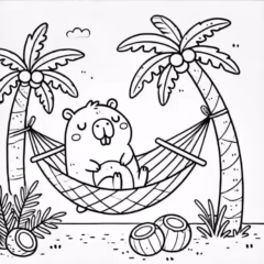 Chú capybara đáng yêu này đang chờ bạn tô màu đó!