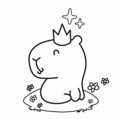 Chú capybara dễ thương đang chờ bạn tô màu đấy!