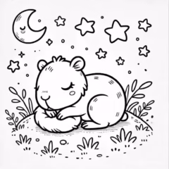 Bé sẽ thích mê tô màu chú Capybara đáng yêu này!