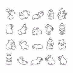 Tranh tô màu capybara dễ thương cho bé.