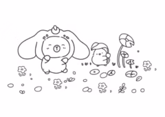 Tranh tô màu Capybara cute chibi dễ thương.