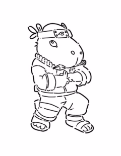 Tải tranh tô màu capybara chibi dễ thương miễn phí.