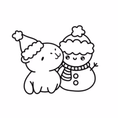 Tranh tô màu capybara chibi dễ thương, đơn giản cho bé.