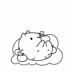 Tranh tô màu capybara dễ thương đơn giản cho bé.