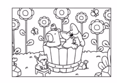Tranh tô màu Capybara chibi đáng yêu cho bé.