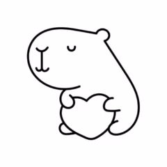 Tranh tô màu capybara cute chibi dễ thương.