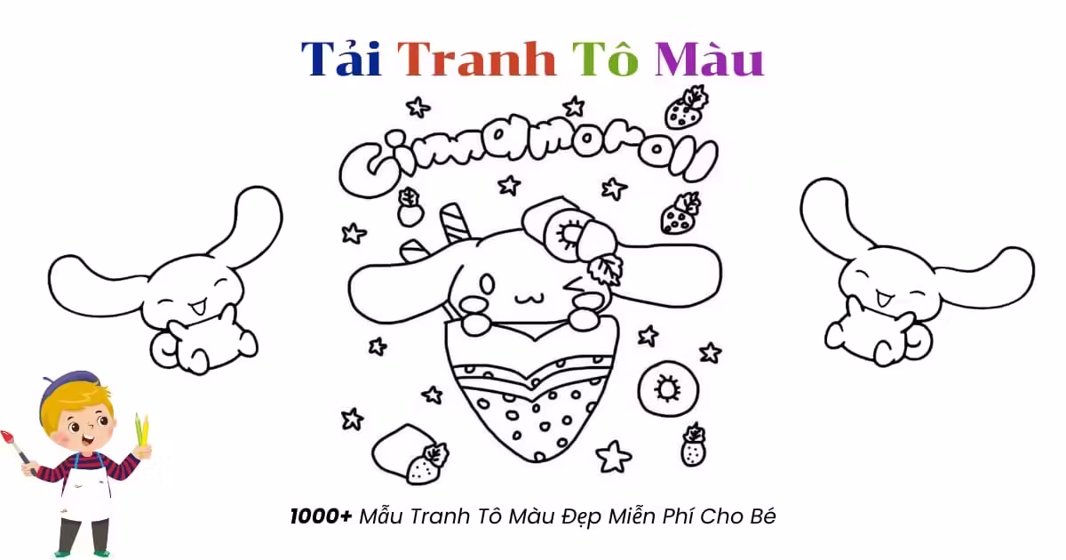 Bé gái đang tô màu tranh Cinnamoroll, minh họa lợi ích giáo dục của việc tô màu.