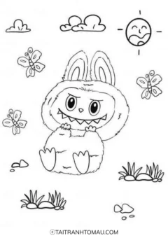 Tranh Tô Màu Labubu Cute – hóa trang.