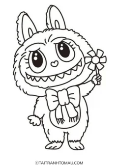 Tranh Tô Màu Labubu Cute – hóa trang (mẫu 3).