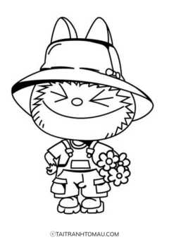 Tranh Tô Màu Labubu Cute – hóa trang (mẫu 4).