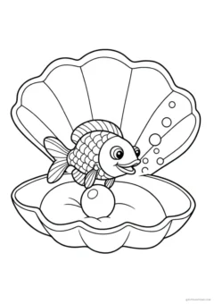 Tranh Tô Màu Con Cá Đẹp – con cá ngộ nghĩnh.