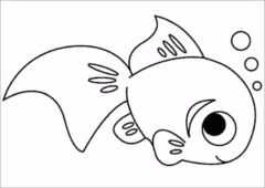 Tranh tô màu con cá dễ thương cho bé.