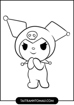 Tranh tô màu Kuromi siêu đáng yêu cho bé.