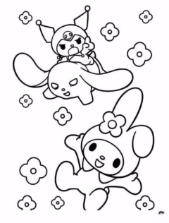 200+ Tranh tô màu Kuromi siêu cute: Bé thỏa sức sáng tạo
