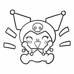 Tranh tô màu Kuromi cute đáng yêu.
