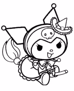 Tranh tô màu Kuromi siêu cute cho bé thỏa sức sáng tạo.