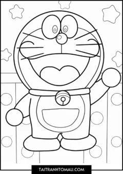 Tranh Tô Màu Doremon và những người bạn - Doremon cute