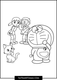 Tranh Tô Màu Doremon và những người bạn - sizuka và nobita