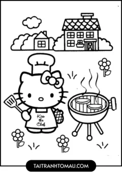 Hello Kitty trong đời sống hằng ngày - Nấu ăn nè