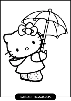 Hello Kitty trong đời sống hằng ngày -Vác ô đi chơi nè