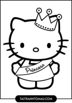 Tranh Hello Kitty Cho Bé Mới Tập Tô - Công chúa