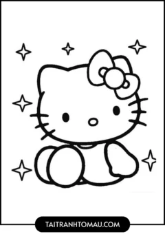 Tranh Hello Kitty Cho Bé Mới Tập Tô - Ngây thơ