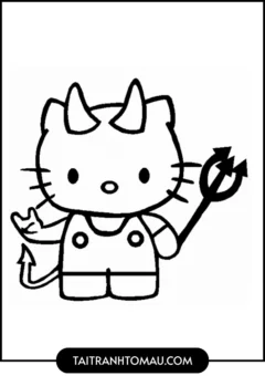 Tranh Hello Kitty Cho Bé Mới Tập Tô - Qủy nè